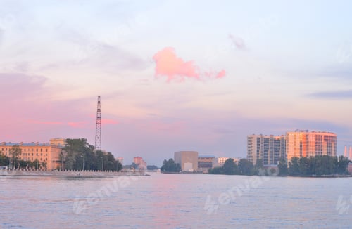 Preview: Neva River On The Outskirts Of St. Petersburg At Sunset, Russia.