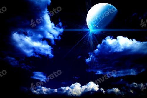 Preview: Nightly Sky With Large Moon