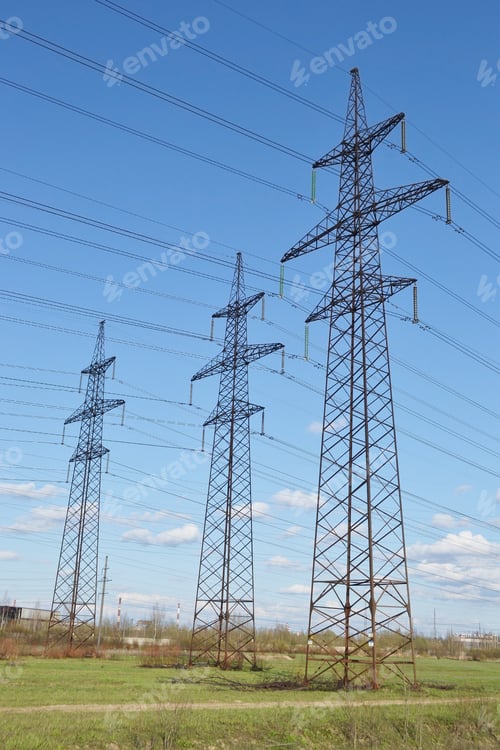 Preview: Spring Landscape With Power Line, Russia.