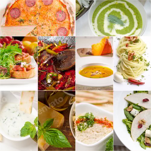 Preview: Healthy Vegetarian Pasta Soup Salad Pizza Italian Food Staples Collage
