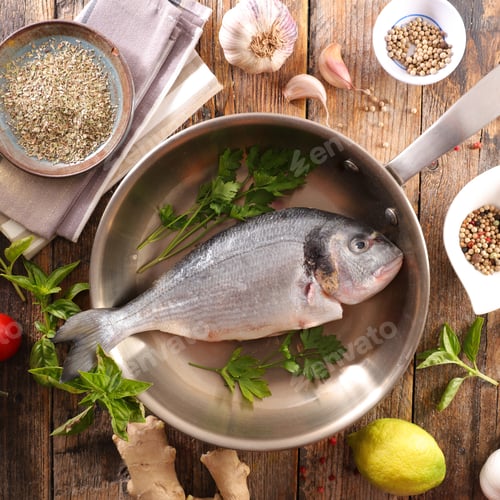 Preview: Fish In Pan And Ingredient