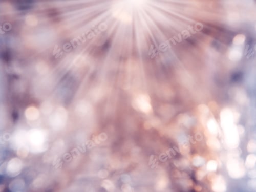 Preview: Abstract Blue Background Colorful Blurred Christmas Light Garland Snow