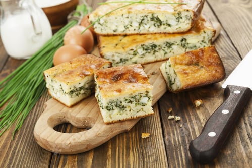 Preview: Pie With Spring Onion And Eggs On The Table
