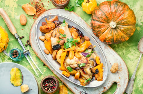 Preview: Chicken, Pumpkin And Vegetable Meat Stew.Autumn Food.