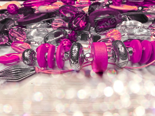 Preview: Jewelry Background Fashion Beads Necklace With Bright Crystals