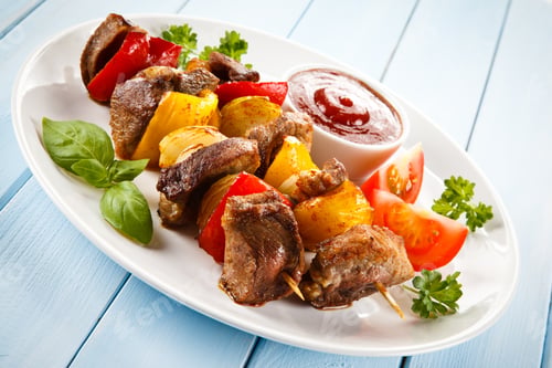Preview: Kebab - Grilled Meat And Vegetables