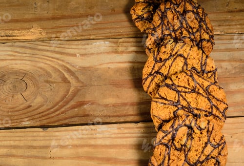 Preview: Chocolate Chip Cookies On A Wooden Table