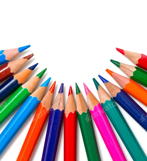 Preview: Arranged Colorful Pencils Isolated On White