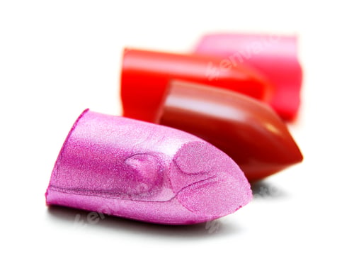 Preview: Lipstick Slices On A White Background.