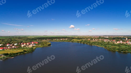 Preview: Drone With A Camera, Beautiful Summer Small River From A Height