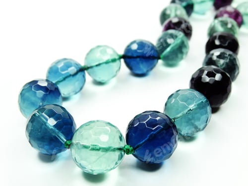 Preview: Fluorite Gemstone Beads Isolated On White Background