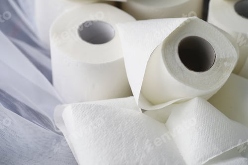 Preview: Toilet Paper In A Roll. Snow-White Soft Three-Layer Toilet Paper. Lack Hygiene Products. Primary