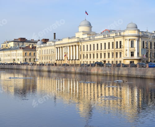 Preview: Embankment Of Fontanka River. Flow Of The Neva Delta In St. Petersburg At Sunny Spring Day.
