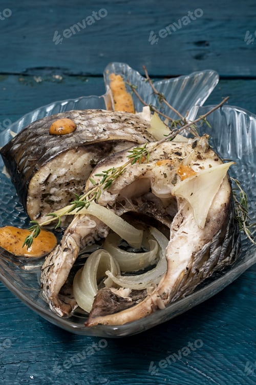 Preview: Piece Of Fragrant Roasted Fish In Sauce And Spices