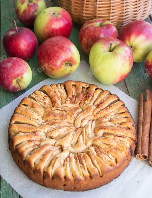 Preview: Homemade Cake With Apples And Cinnamon