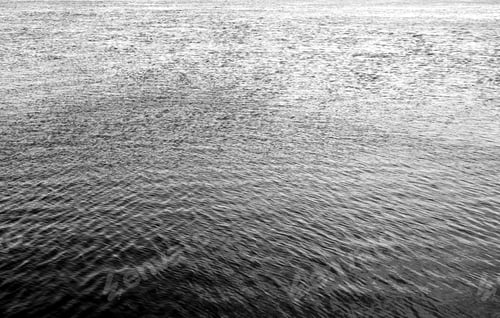 Preview: Water With Waves By Day, May Be Used As Background. Black And White.