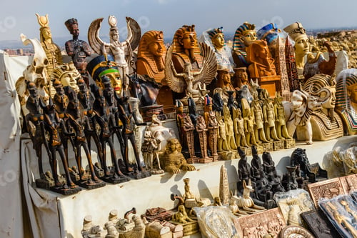 Preview: Different Egyptian Souvenirs For Sale In Street Shop
