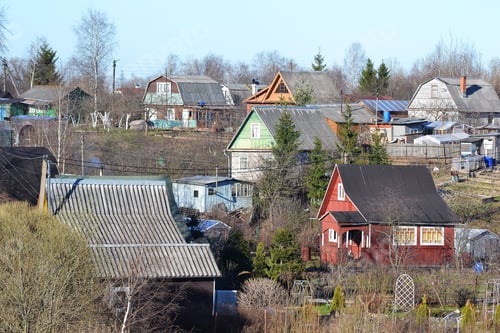 Preview: Russian Village Petro-Slav At Spring Day, Near St. Petersburg