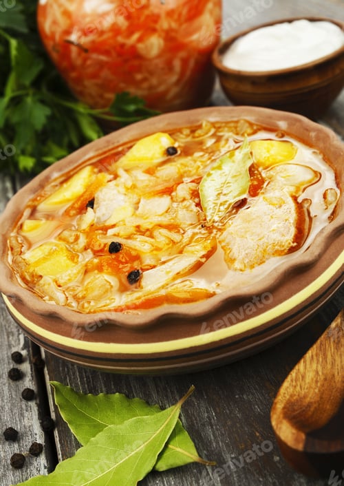 Preview: Traditional Shchi With Sauerkraut In The Bowl