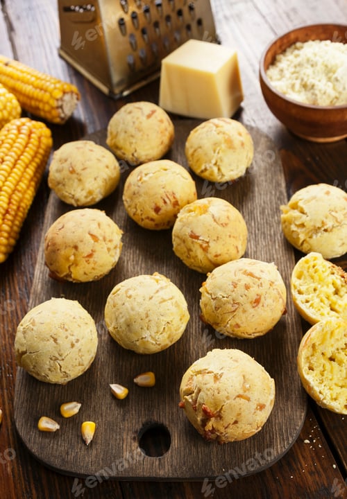 Preview: Cheese Balls Made With Corn Flour On The Table