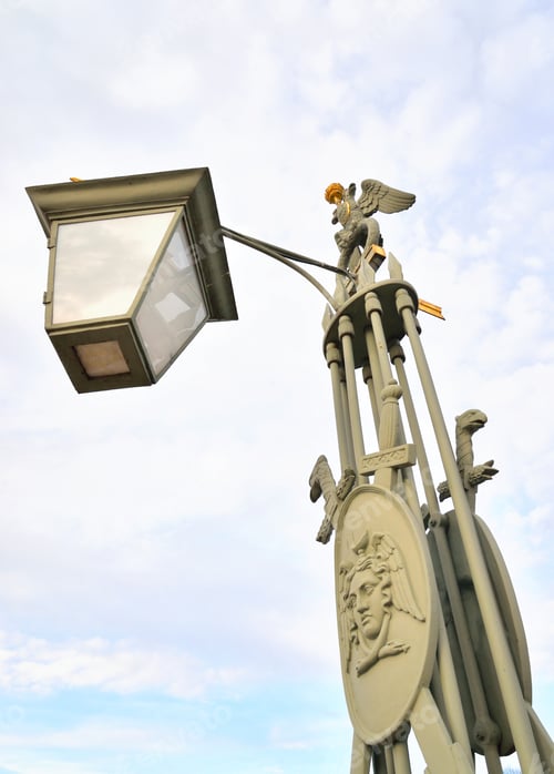 Preview: Street Lamp In The Old Style On Sky Background In St.Petersburg, Russia.