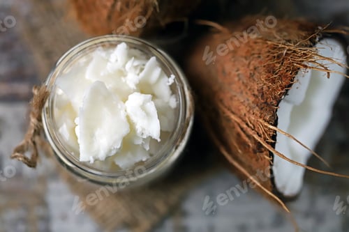 Preview: Coconut Oil. Healthy Food Concept. Keto Diet.