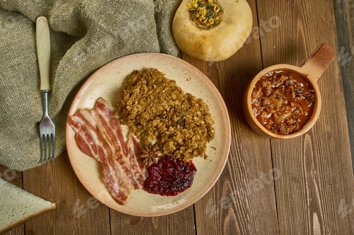 Preview: Navgrot, Oatmeal With Bacon And Lingonberry Sauce , Swedish Food