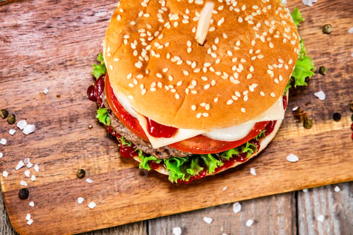 Preview: Tasty Burger On Cutting Boarrd