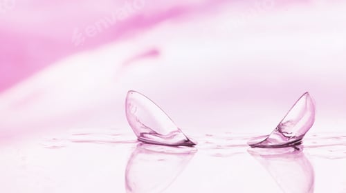 Preview: Tools For Vision Correction. Glasses And Lenses With Diopters On Background Of Splashes And Blurry.