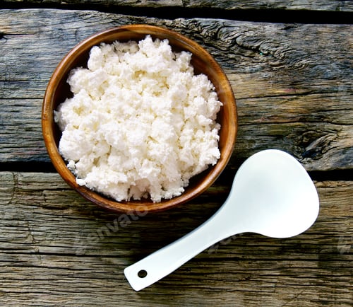 Preview: Cottage Cheese. On A Wooden Board.