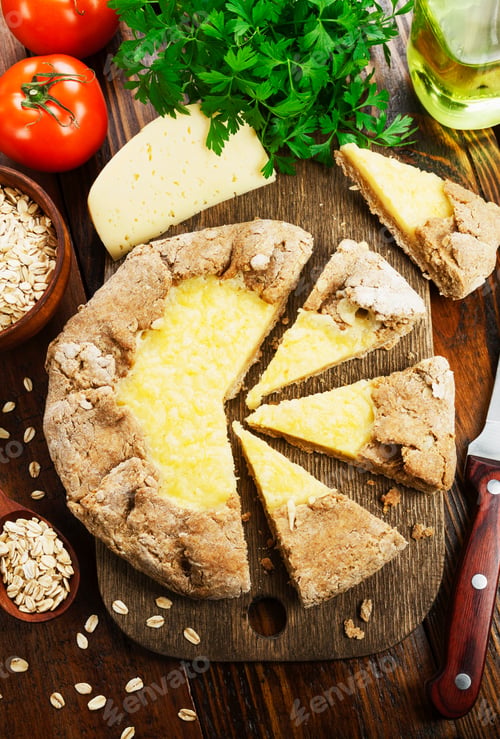 Preview: Galetta With Oat Flakes And Cheese On The Table