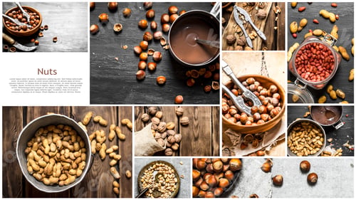 Preview: Food Collage Of Nuts.