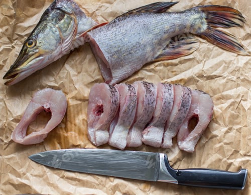 Preview: Pike. Pieces Of Fresh Raw Fish
