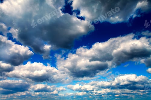 Preview: Blue Sky With White Clouds Background