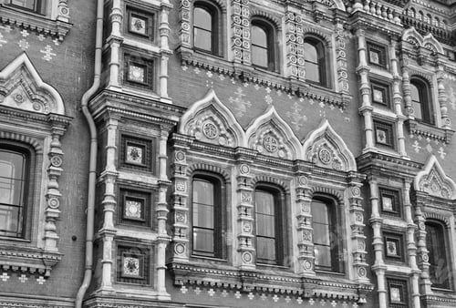 Preview: Fragment Of Savior On Spilled Blood Cathedral ( Spas Na Krovi ) In St.Petersburg, Russia. Black And