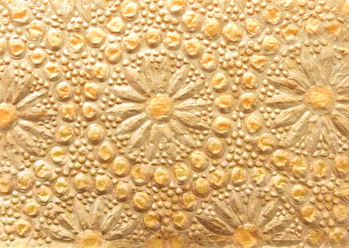 Preview: Golden Floral Pattern Background with Embossed Texture