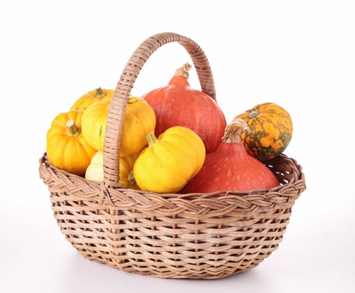 Preview: Isolated Pumpkin With Wicker Basket