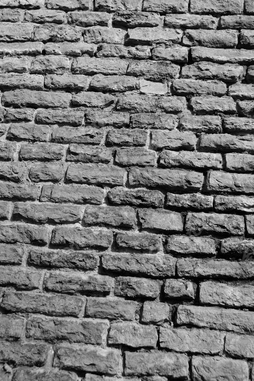 Preview: Limestone Fortress Wall In Tallinn, Estonia. Black And White.