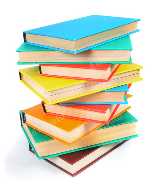 Preview: Multi-Coloured Books. On A White Background.