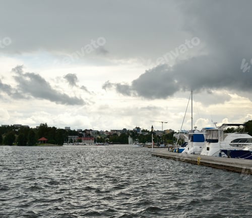 Preview: View Of Saimaa Lake At Cloud Day, Finland.