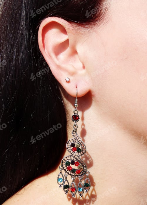 Preview: Earrings Jewelry With Crystals In Ear