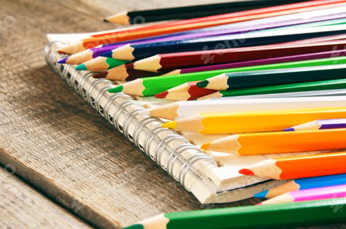 Preview: School Tools. On A Wooden Background.