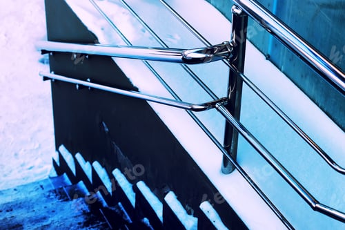 Preview: Metal Silver Railing And Stairs