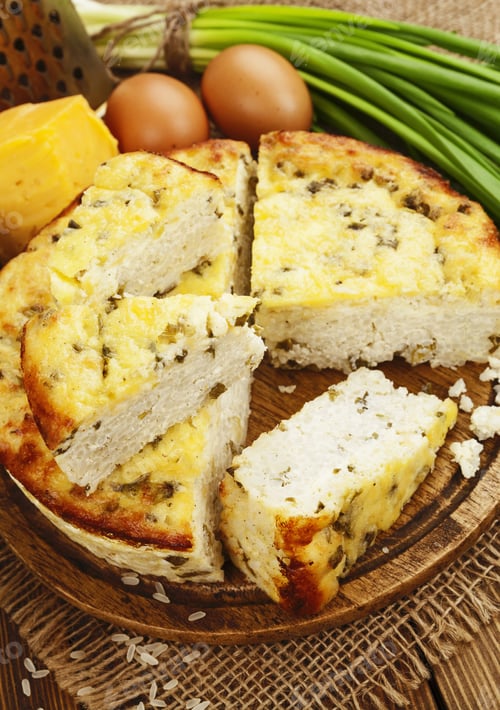 Preview: Rice Pie With Cottage Cheese And Spring Onion