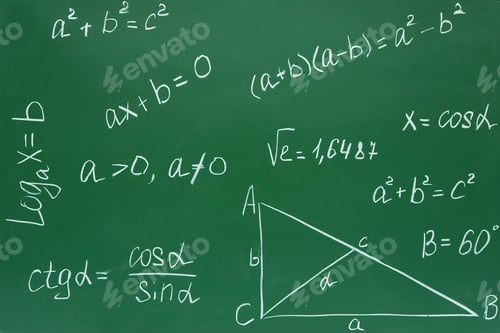 Preview: School Board With Mathematical Formulas.