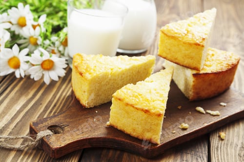 Preview: Casserole With Millet And Curd On The Wooden Table