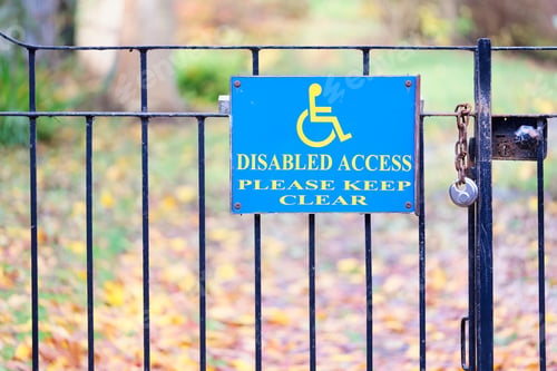 Preview: Disabled Access No Parking Sign On Private Gate
