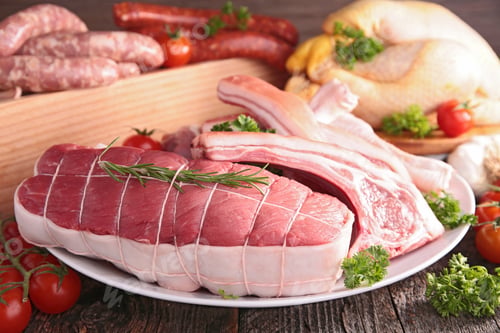Variety of Meats on Display for Meal Preparation