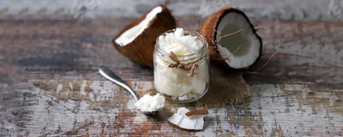 Preview: Coconut Oil. Coconut In Half. Healthy Diet. Vegan Diet.