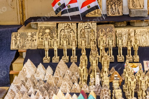 Preview: Different Egyptian Souvenirs For Sale In Street Shop